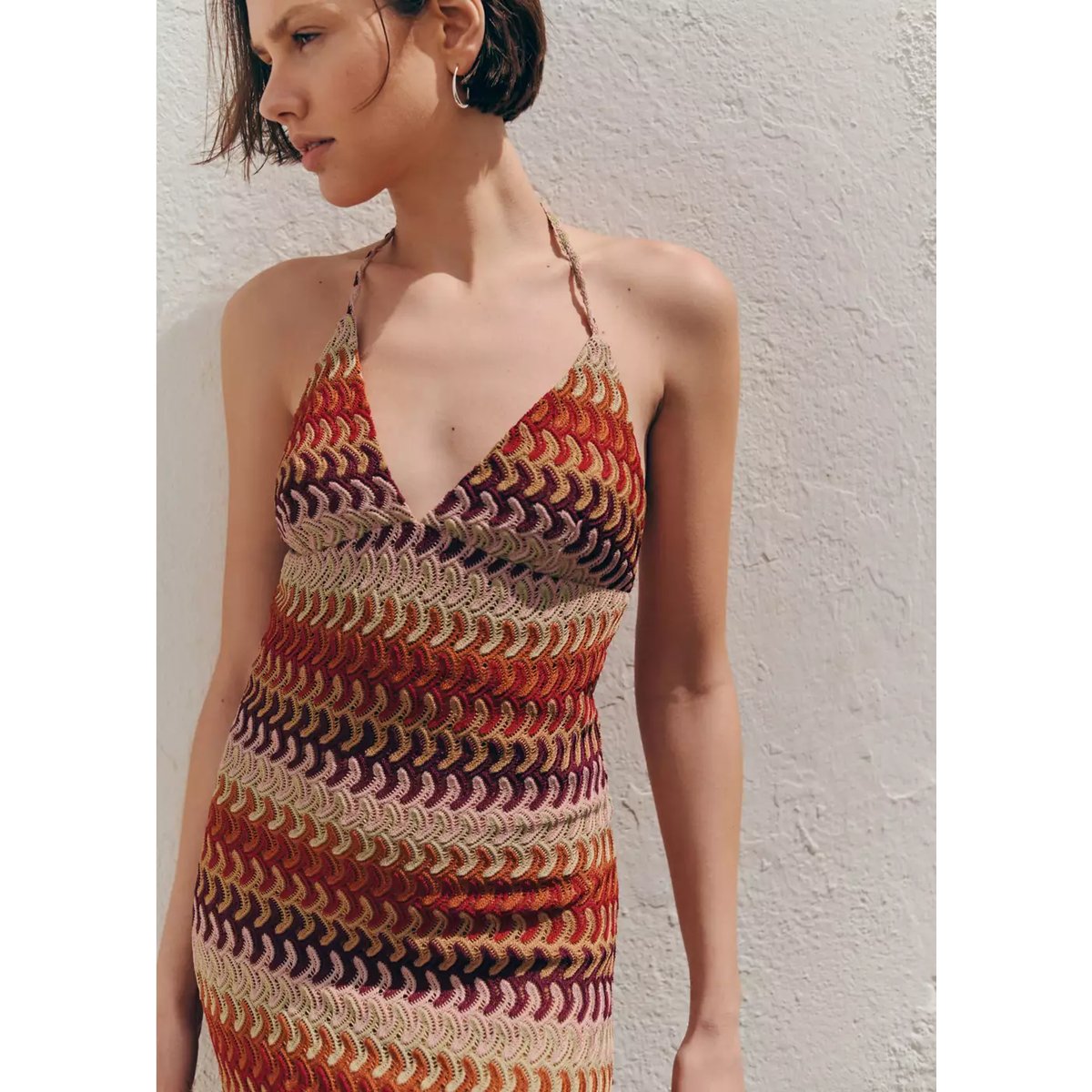 Robe crochet dos nu orange, MANGO TEEN