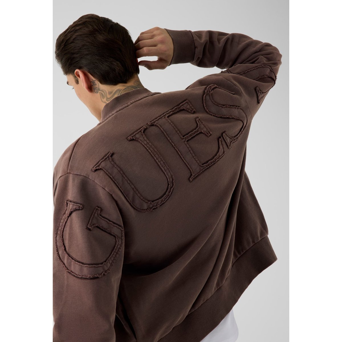 Sweatshirt Avec Écusson Logo marron, GUESS