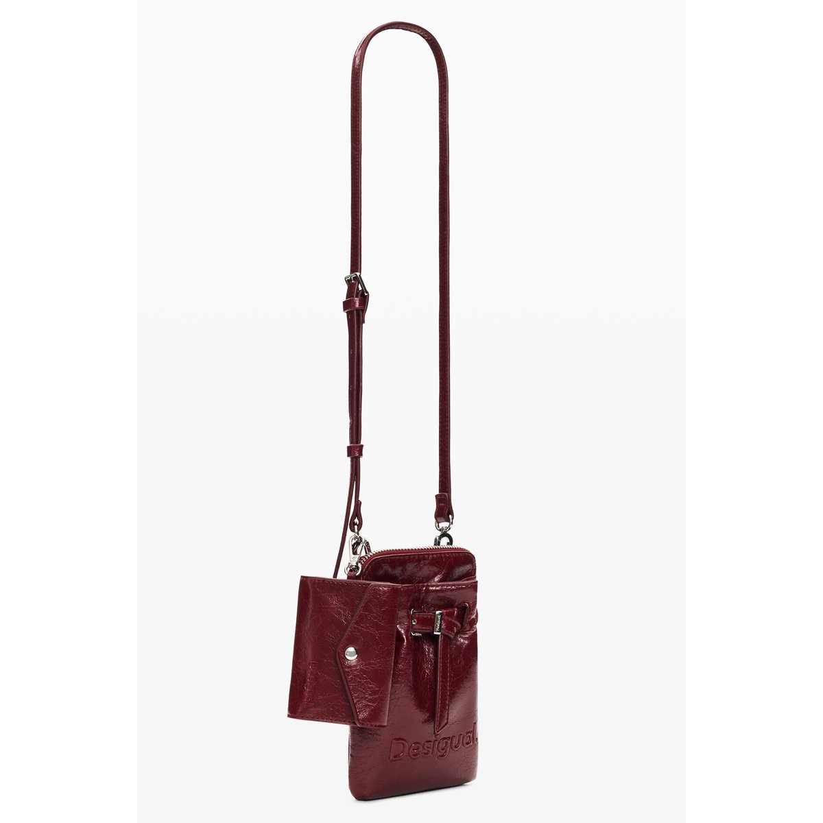 Porte-portable effet cuir rouge, DESIGUAL