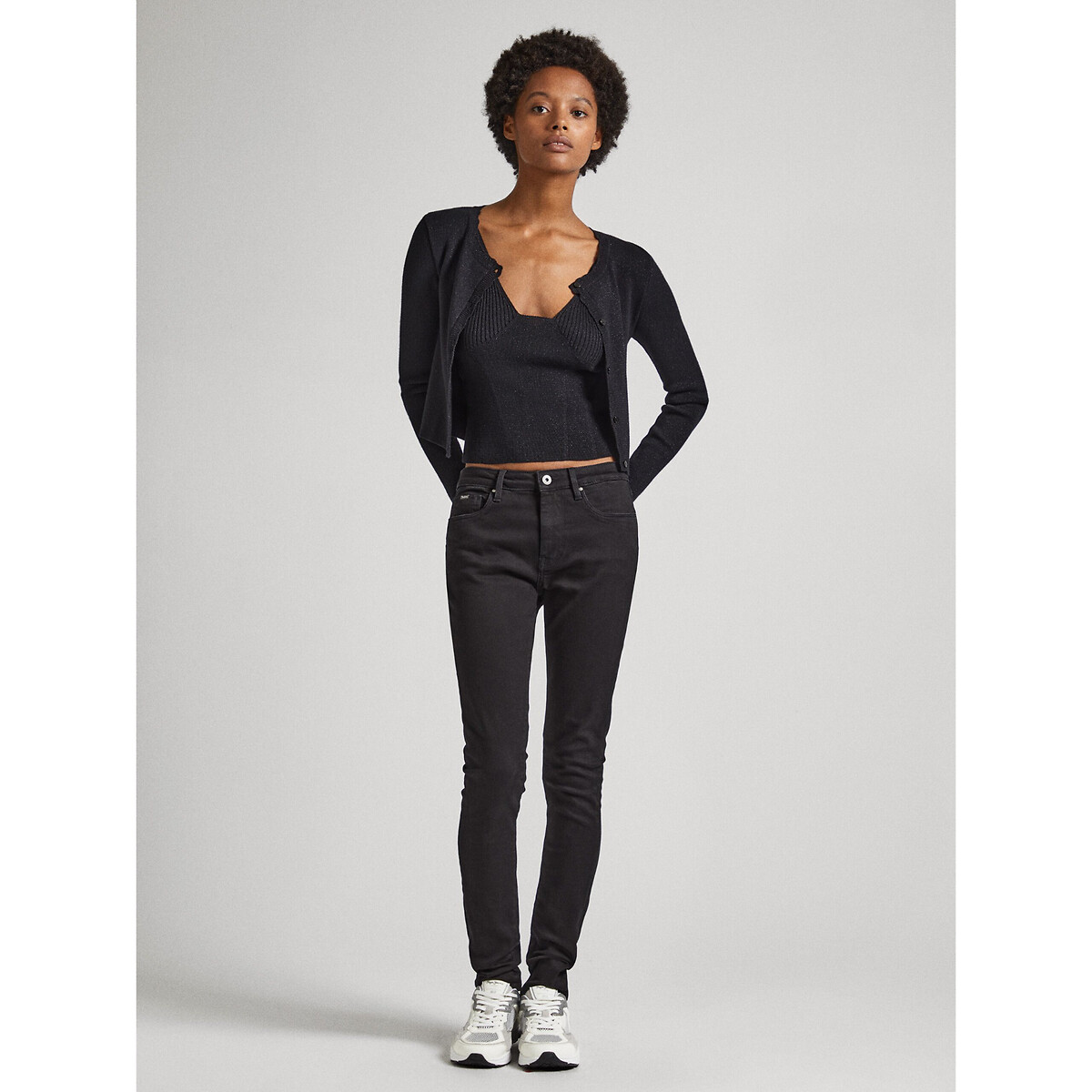 Jean Skinny, taille haute black rinse, PEPE JEANS