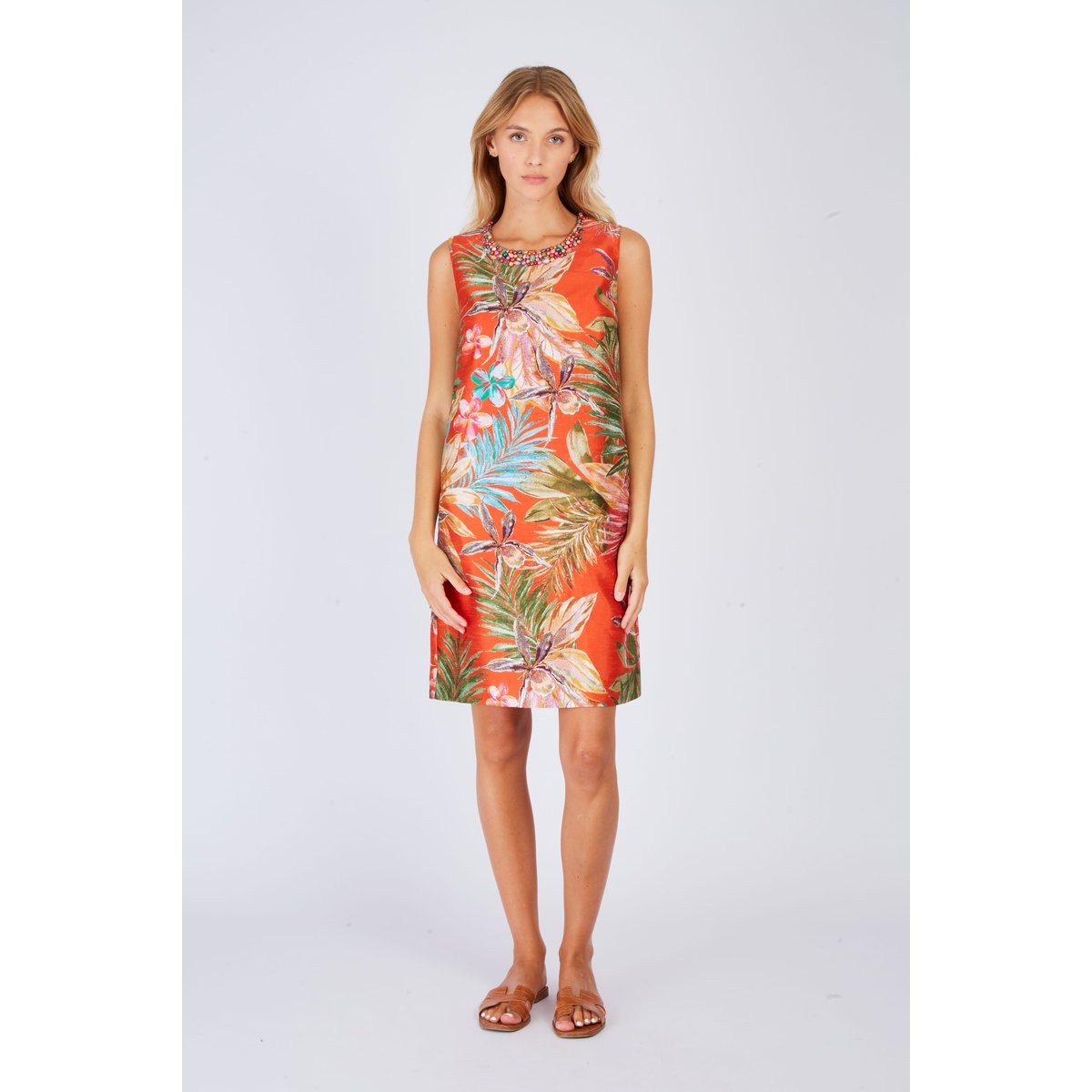 Robe courte imprimée PIPISTRELLE orange, DERHY