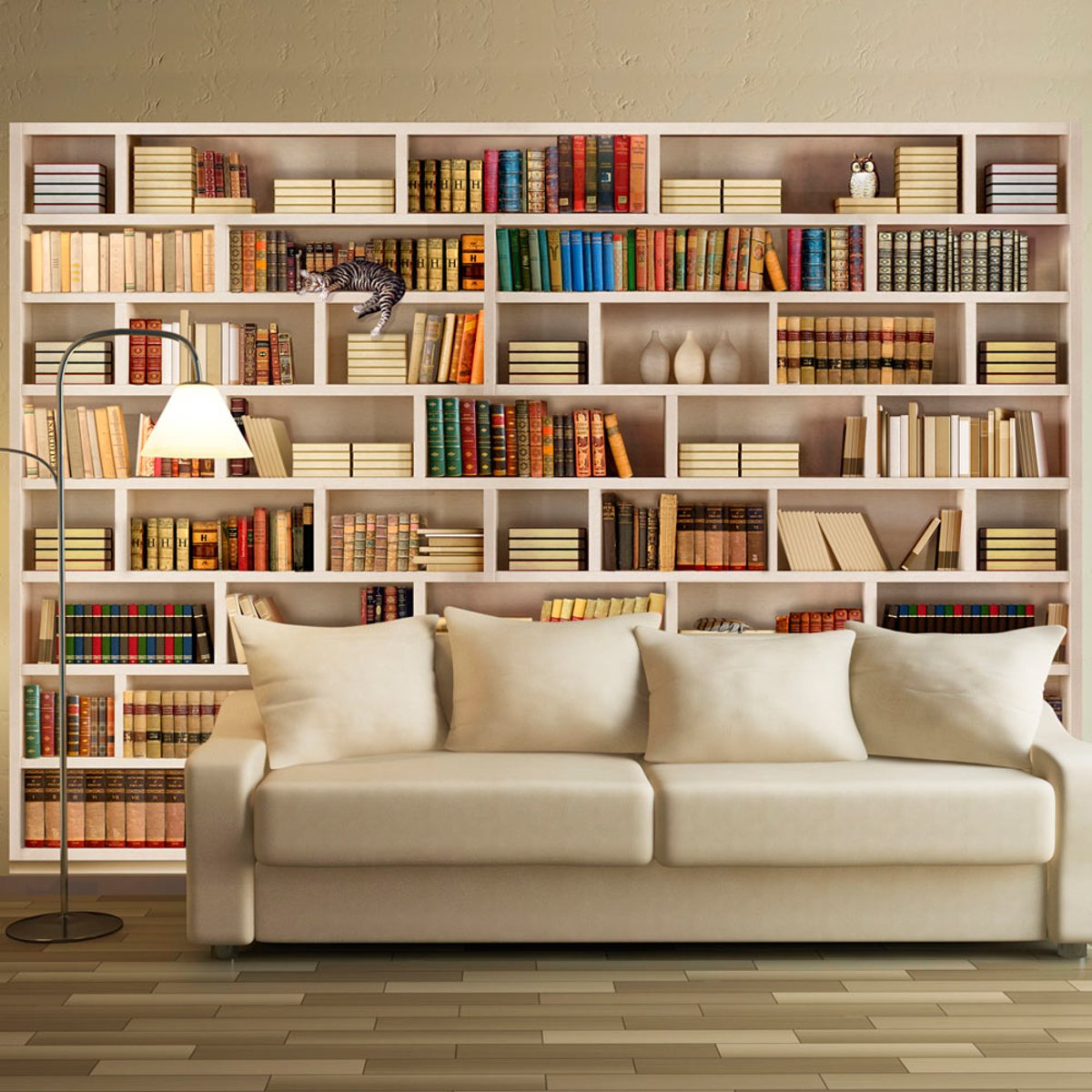 Papier peint intissé panoramique Vintage et Retro Bibliothèque domestique multicouleur, EDEN