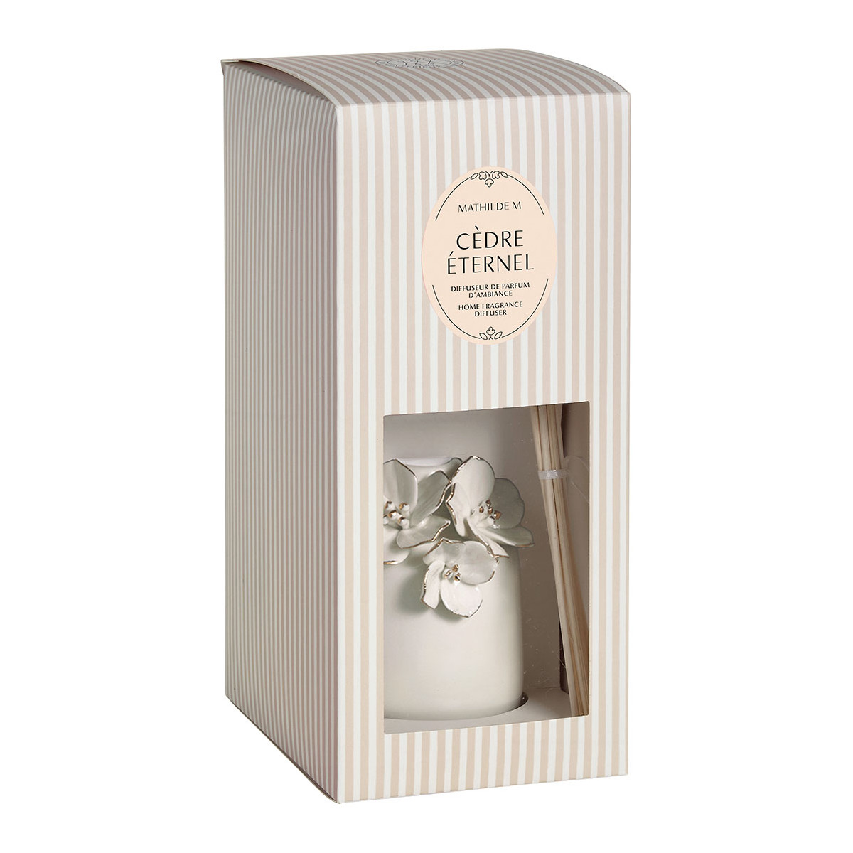 Diffuseur de parfum Cèdre Éternel AMOUR DE FLEURS blanc, MATHILDE M