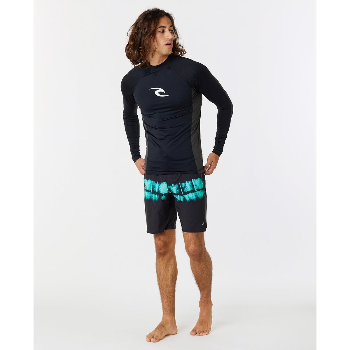 T-shirt protection UV à manches longues WAVES UPF Perf noir, RIP CURL