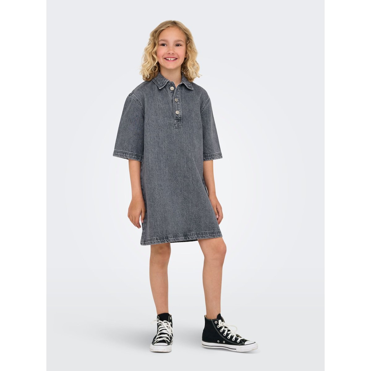 Robe En Denim grey denim, KIDS ONLY