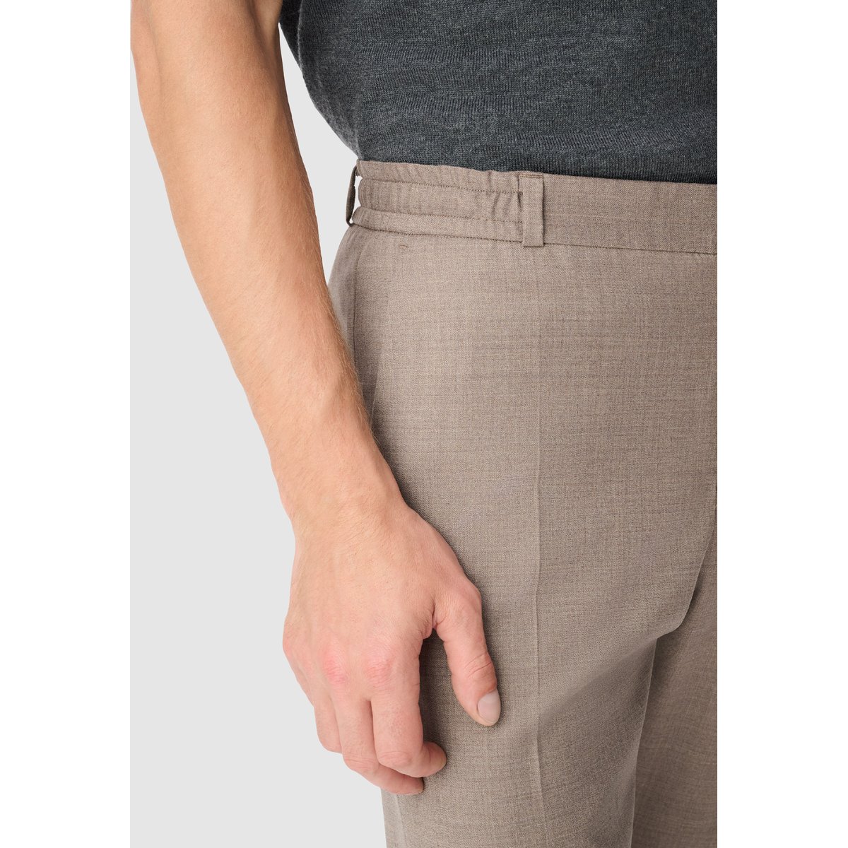 Pantalon de costume chiné TRAVEL SUIT marron, IKKS