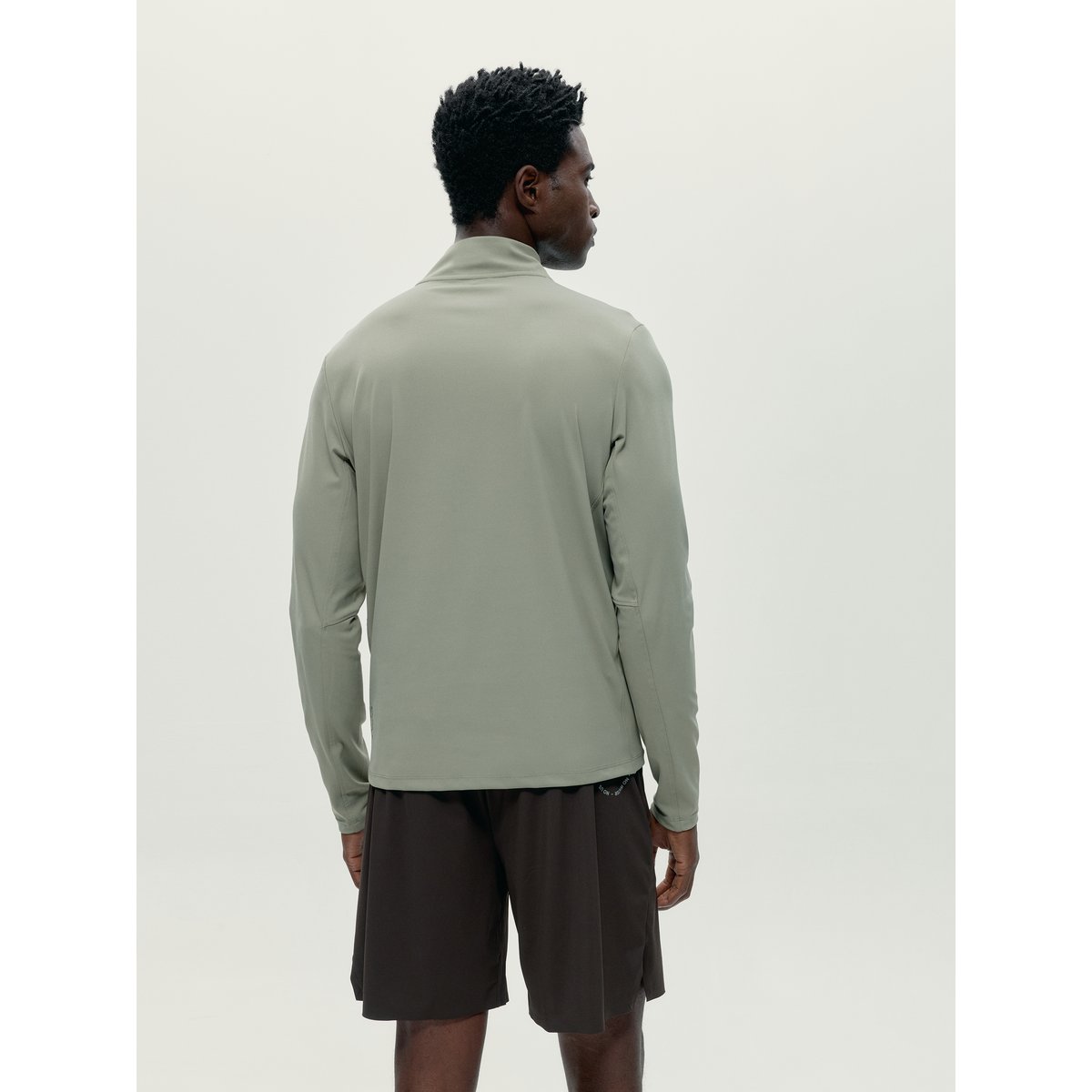 Sweat de sport homme Kael Demi-zip fermeture éclair vert thé, BORN
