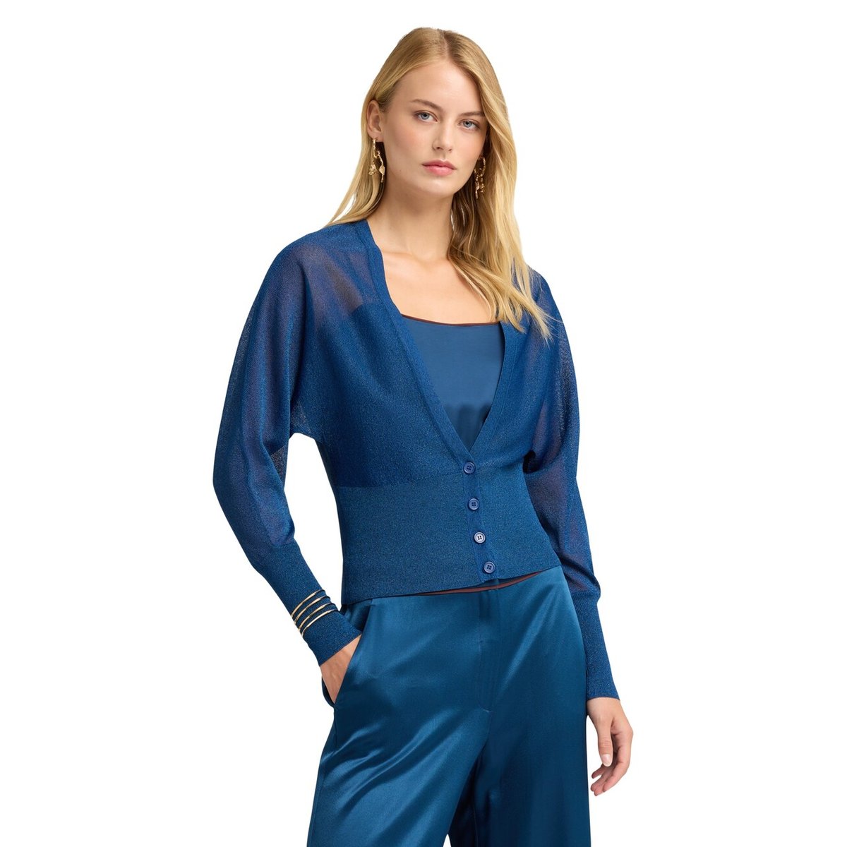 Cardigan fil textile bleu, MOTIVI