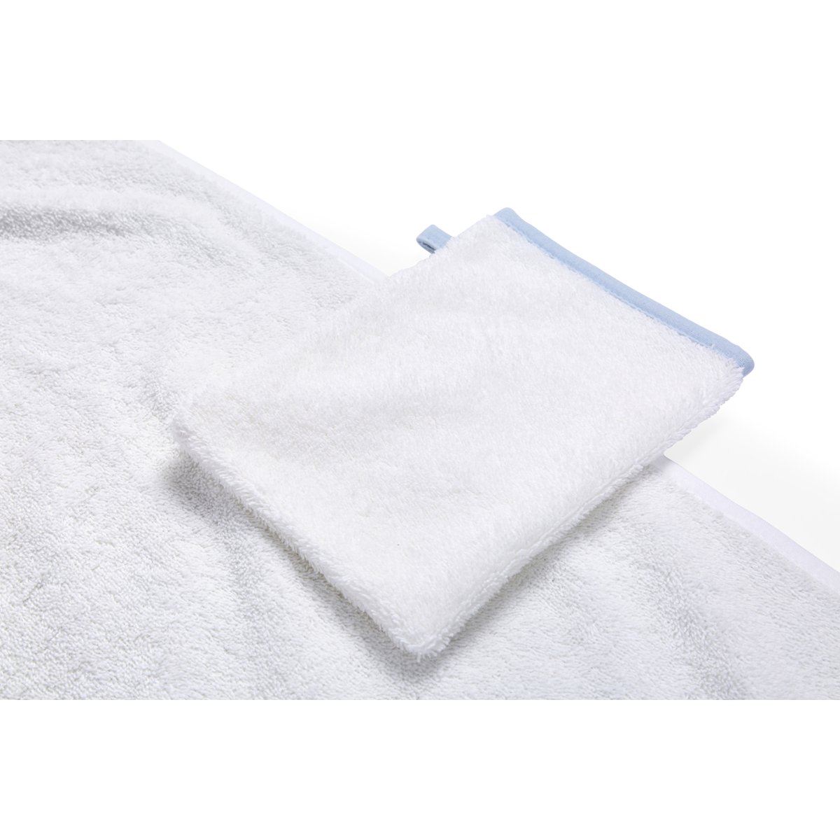 Cape de bain + gant 80 x 80 cm fleur bleu, CHILDHOME