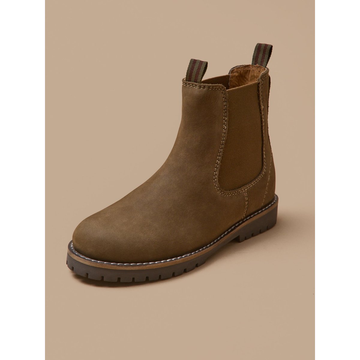 Boots chelsea cuir nubuck taupe, CYRILLUS