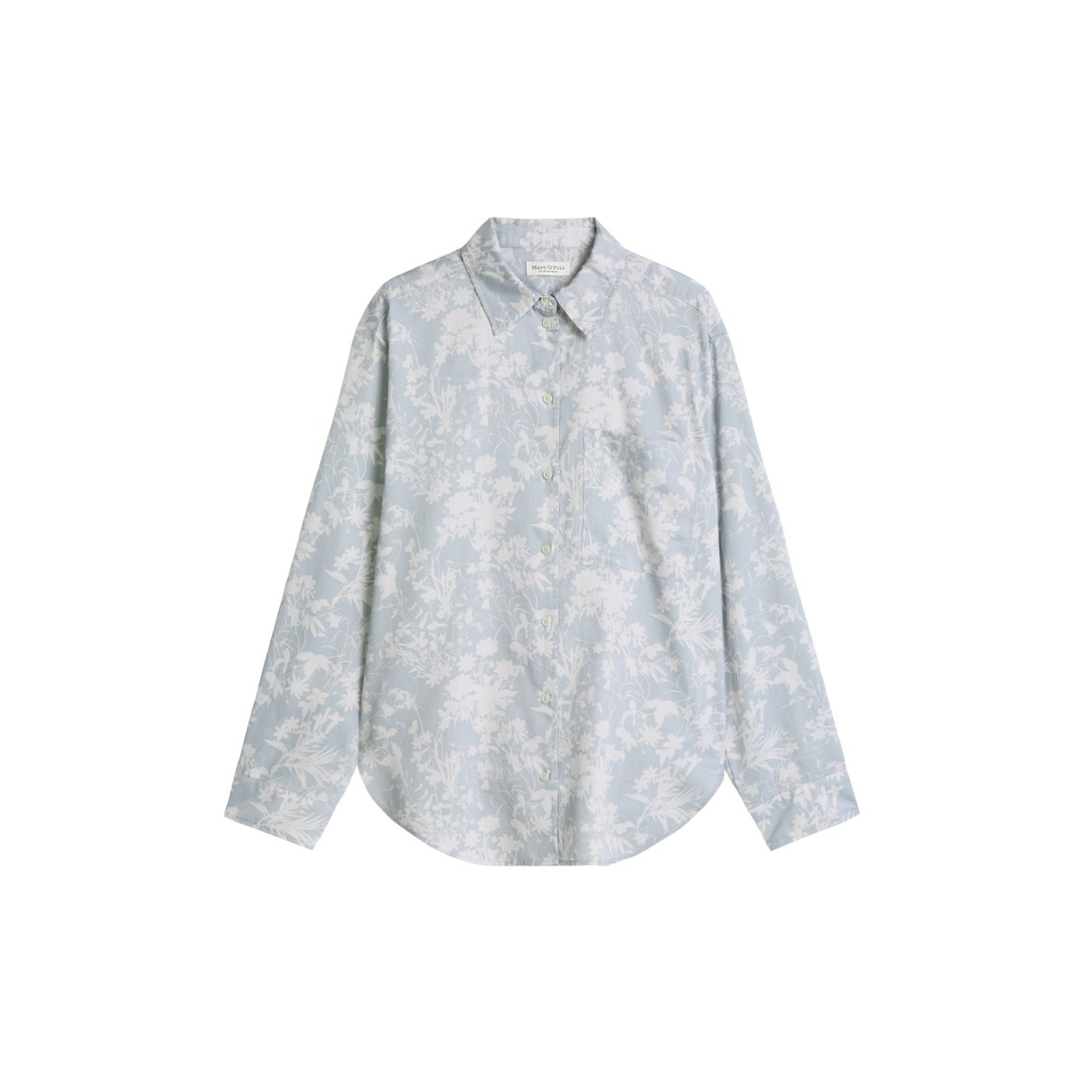 Chemisier ample imprimé en coton doux bleu, MARC O'POLO