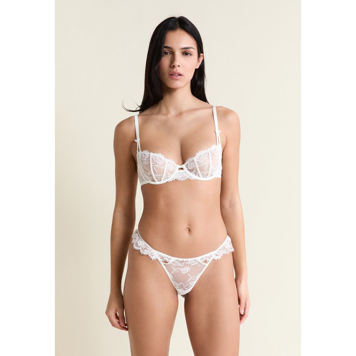 Soutien-gorge balconnet en dentelle BELOVED blanc, ETAM