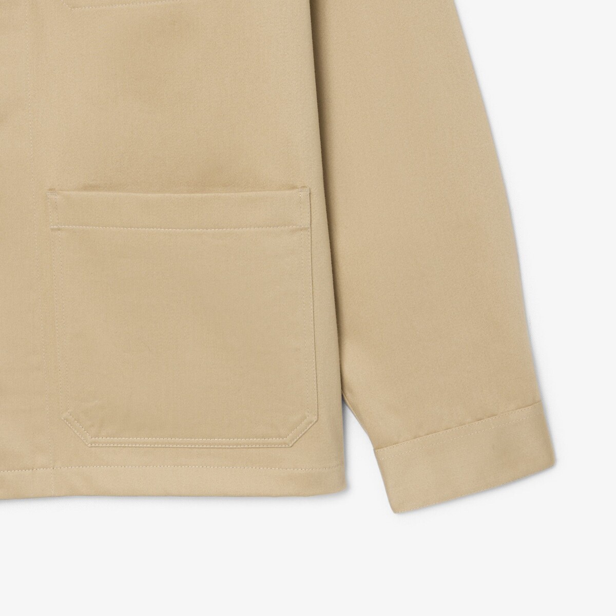 Sovracamicia in twill di cotone beige, LACOSTE