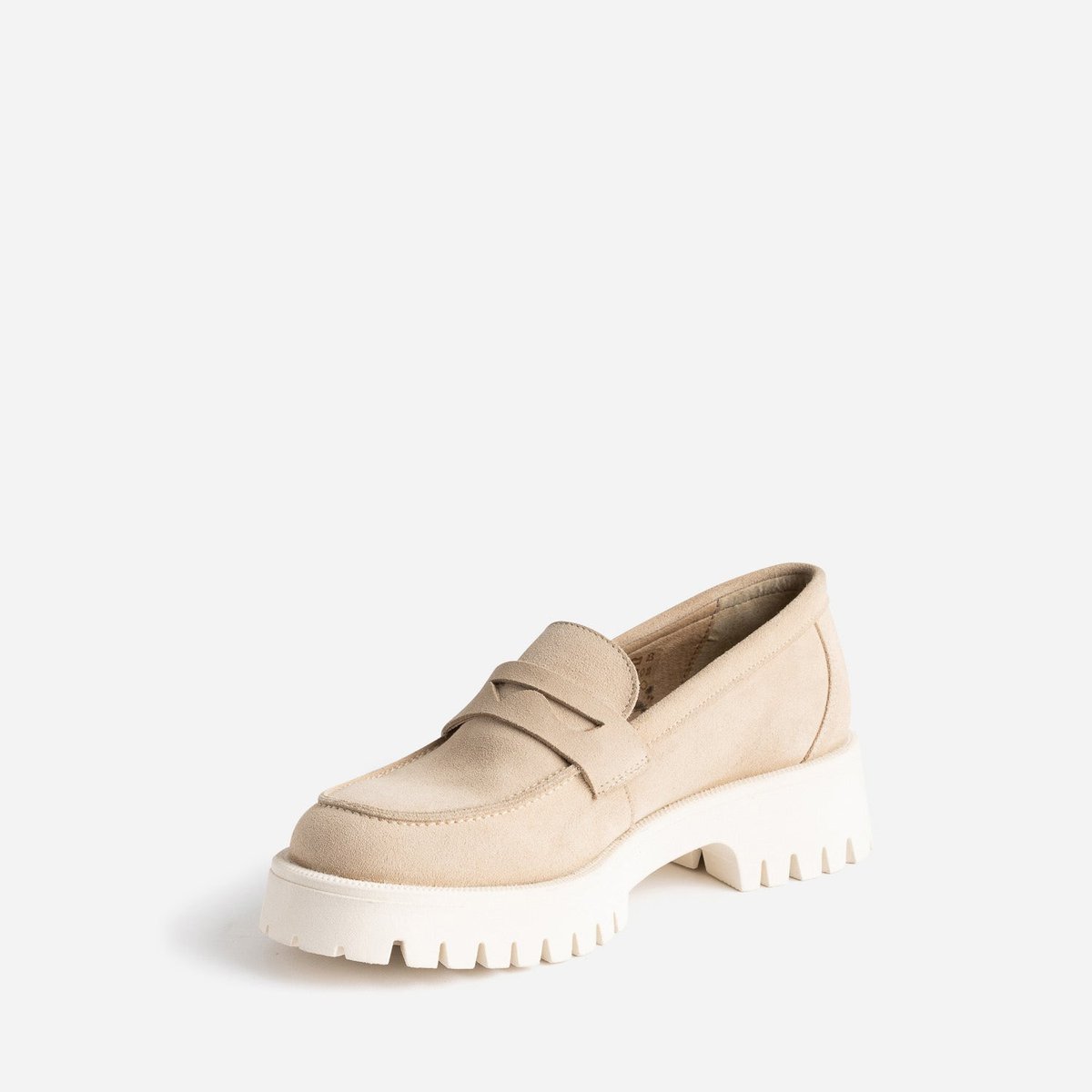 Mocassin en cuir JEMILANE beige, TEXTO