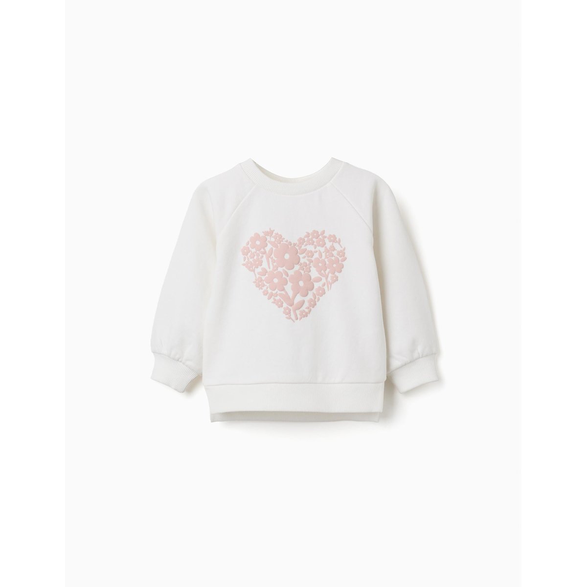 Sweat avec imprimé floral en relief blanc, ZIPPY