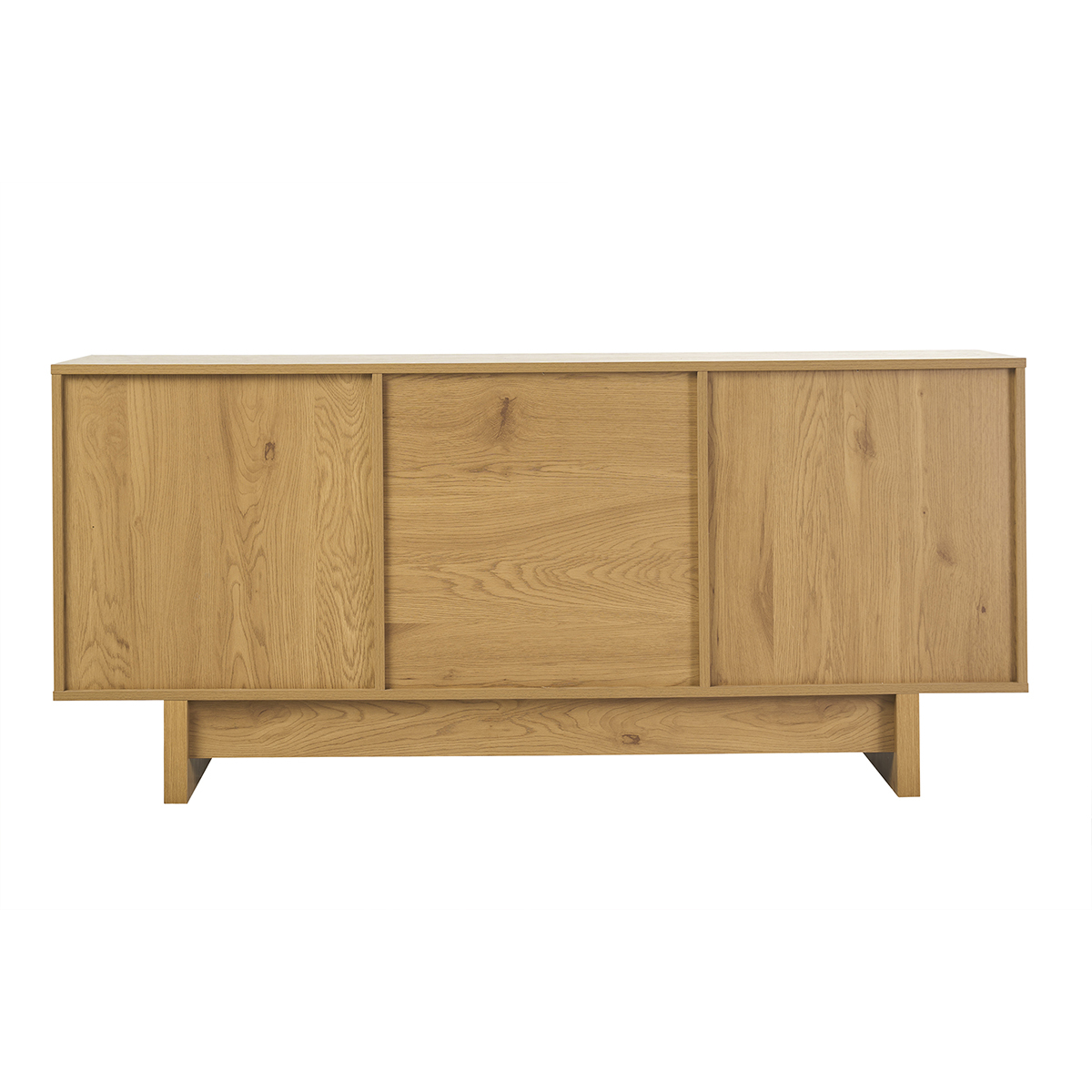 Buffet finition bois clair chêne et cannage rotin 3 portes L160 cm HERA couleur unique, MILIBOO