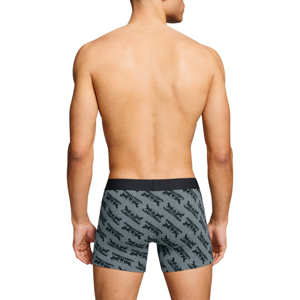 Lot de 3 boxers courts gris et noir en coton avec ceinture élastiquée gris et noir, LEVI'S