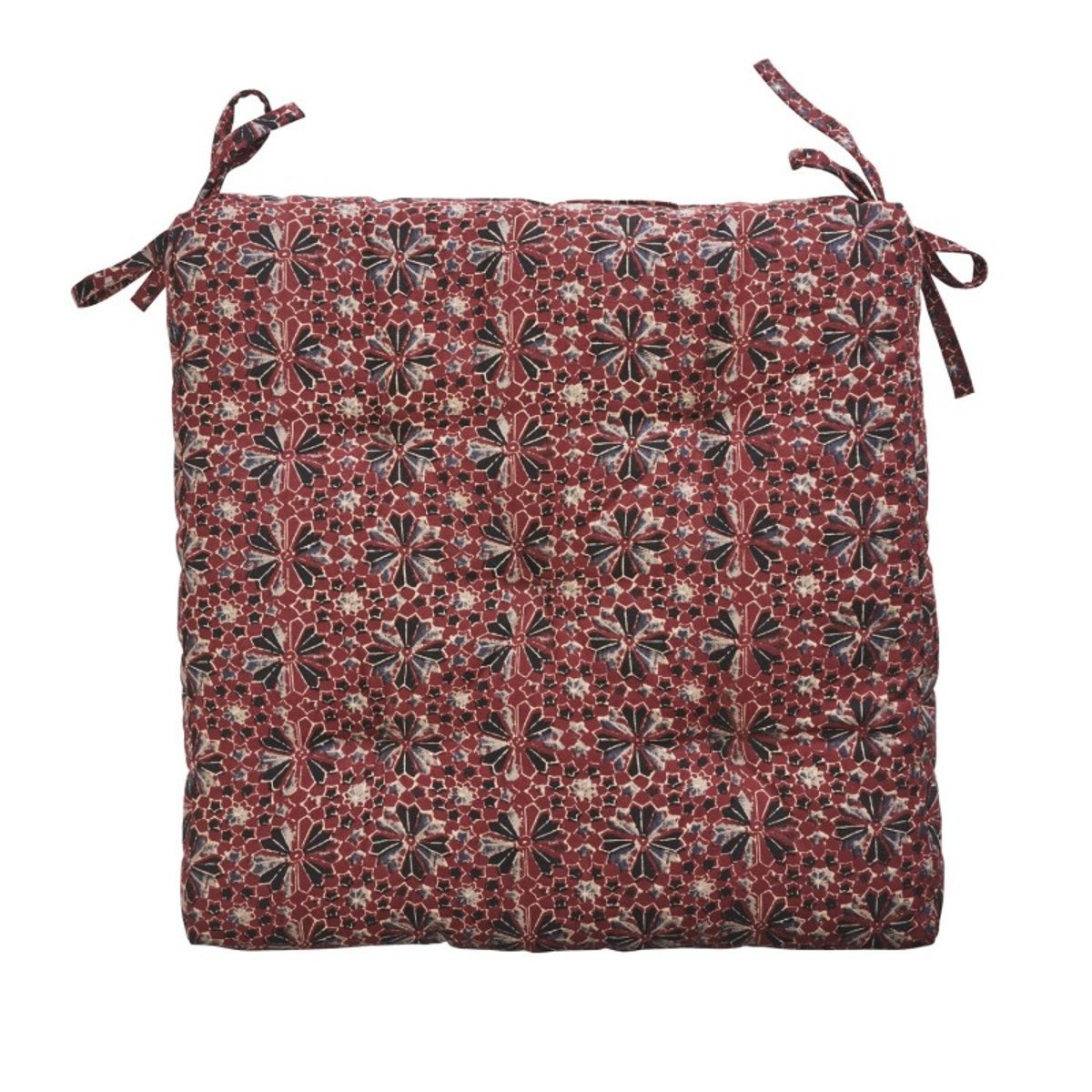 Coussin de chaise coton imprimé rouge, MADAM STOLTZ