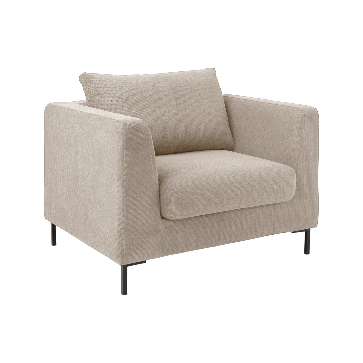Fauteuil tissu - PORNIC ivoire, CAMIF