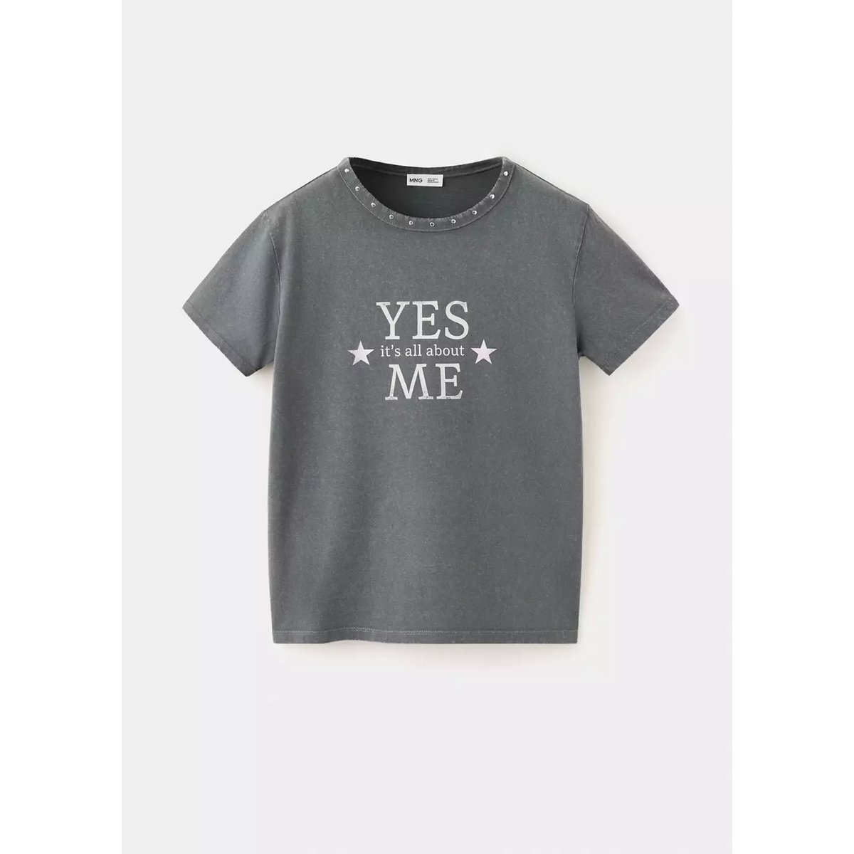 T-shirt à clous détail imprimé gris anthracite, MANGO KIDS