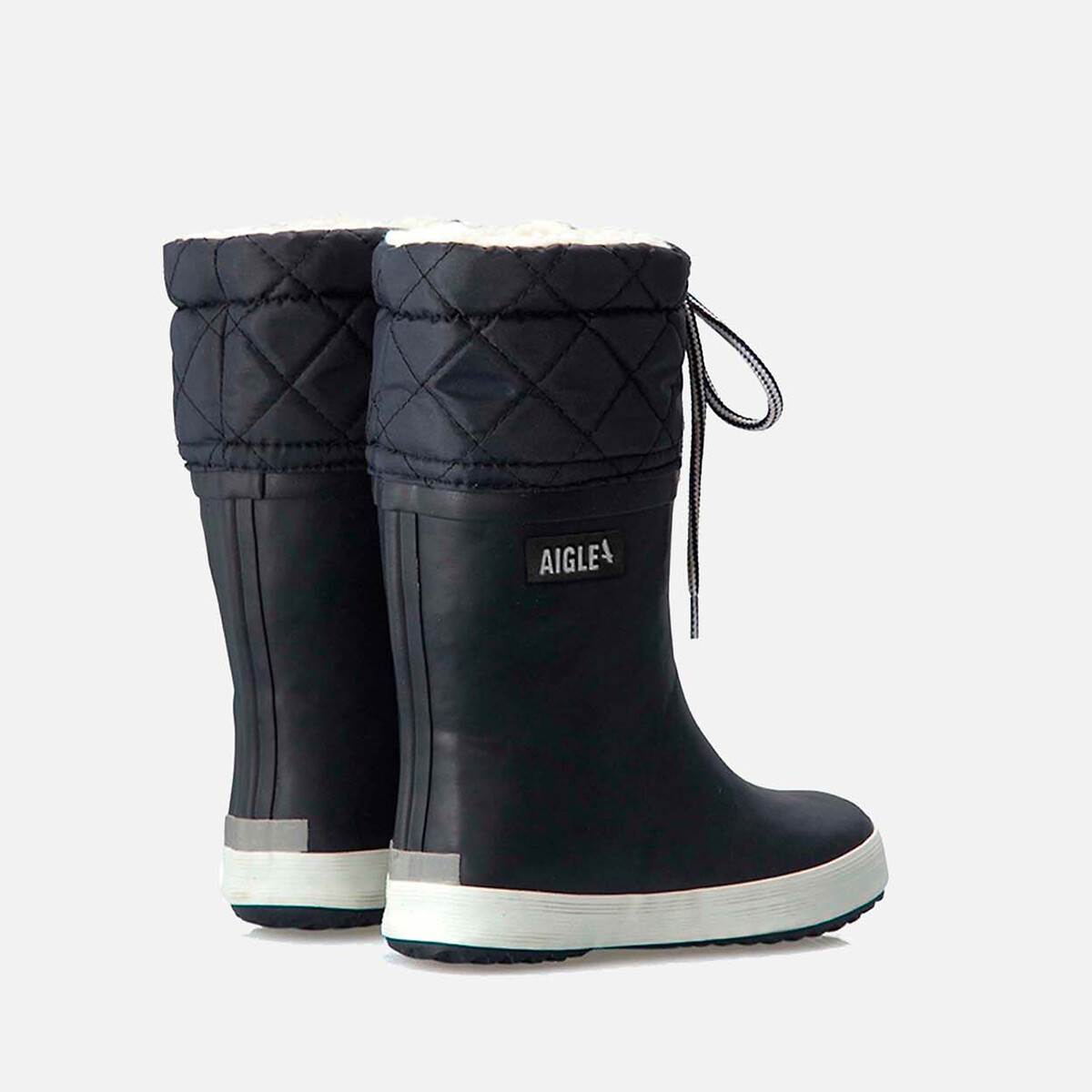Bottes de pluie fourrées GIBOULEE 2 marine/blanc, AIGLE