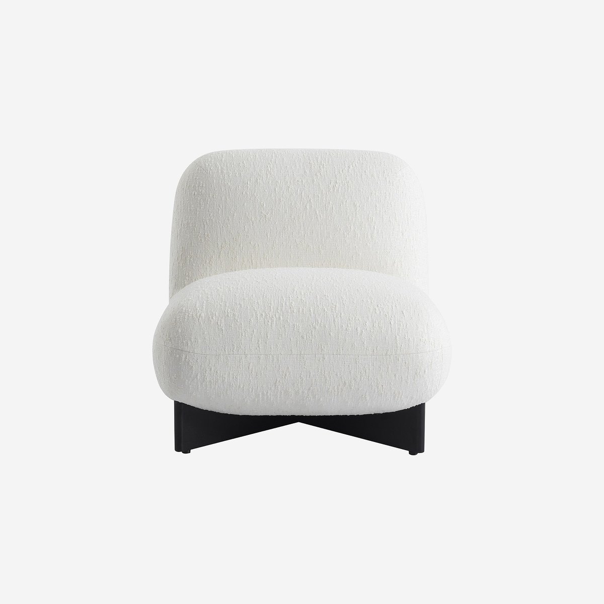 Fauteuil droit tissu acrylique SKOPI crème, HABITAT
