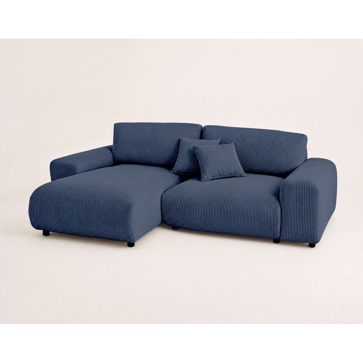 Canapé d'angle réversible 4 places, GARANCE bleu nuit, BEST MOBILIER