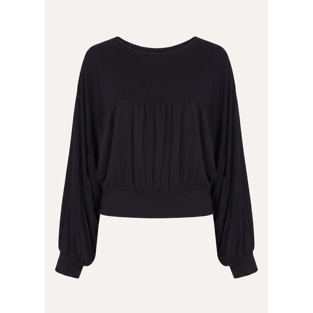 T-shirt en lyocell manches longues noir, LA FEE MARABOUTEE