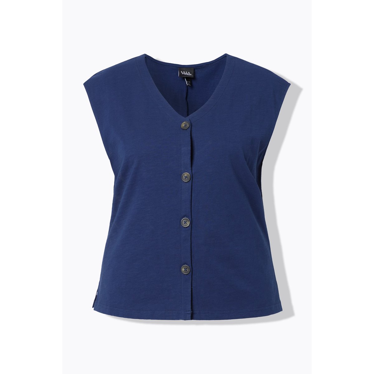 Gilet en jersey flammé, sans manches bleu encre, ULLA POPKEN