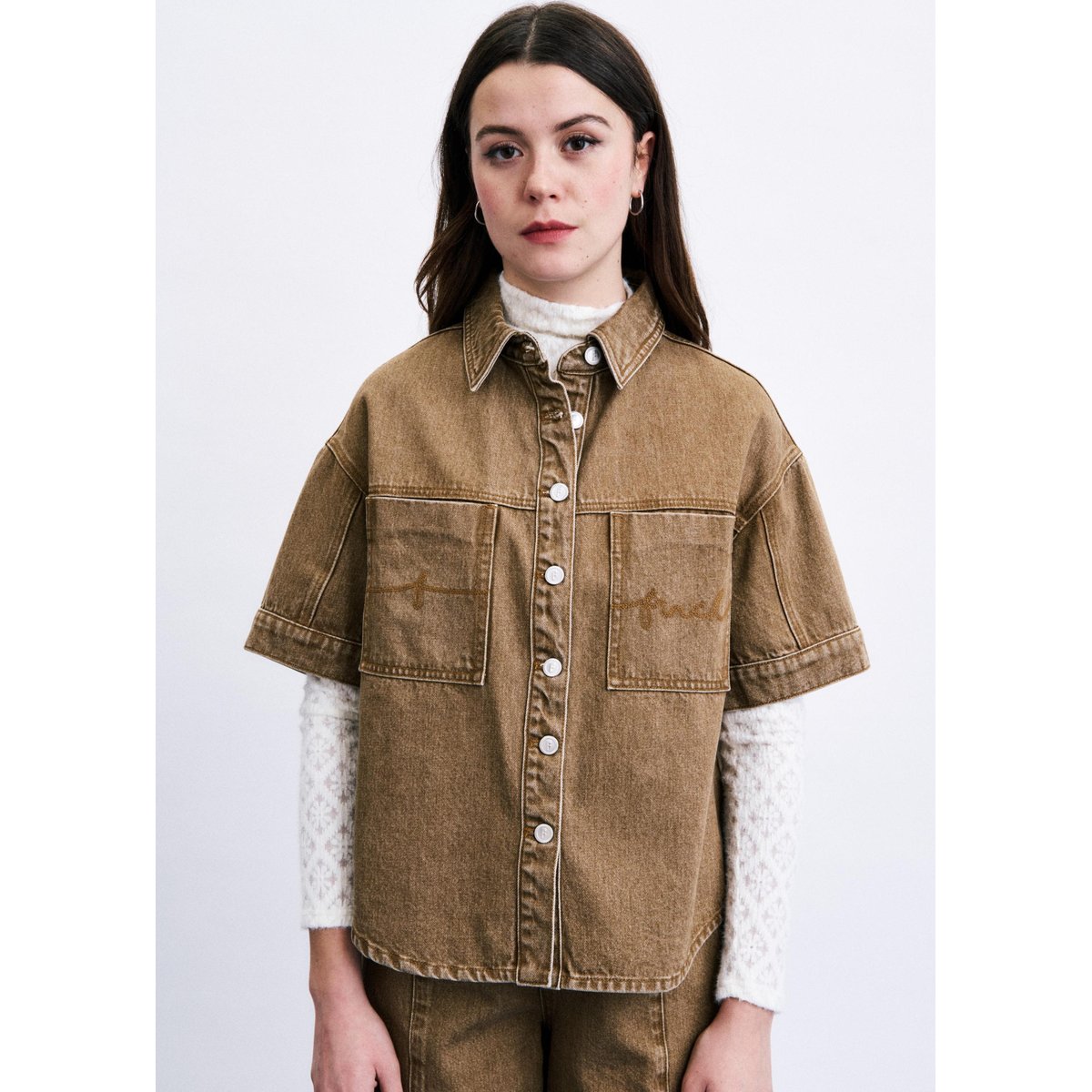Chemise Inari en coton INARI marron glace, FRNCH