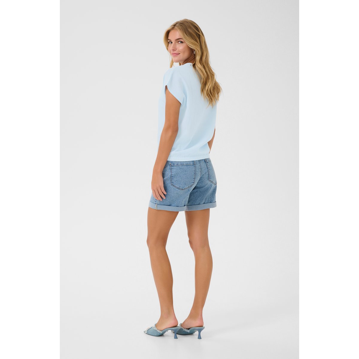 Blouse with short sleeve bleu nantucket breeze, KAFFE