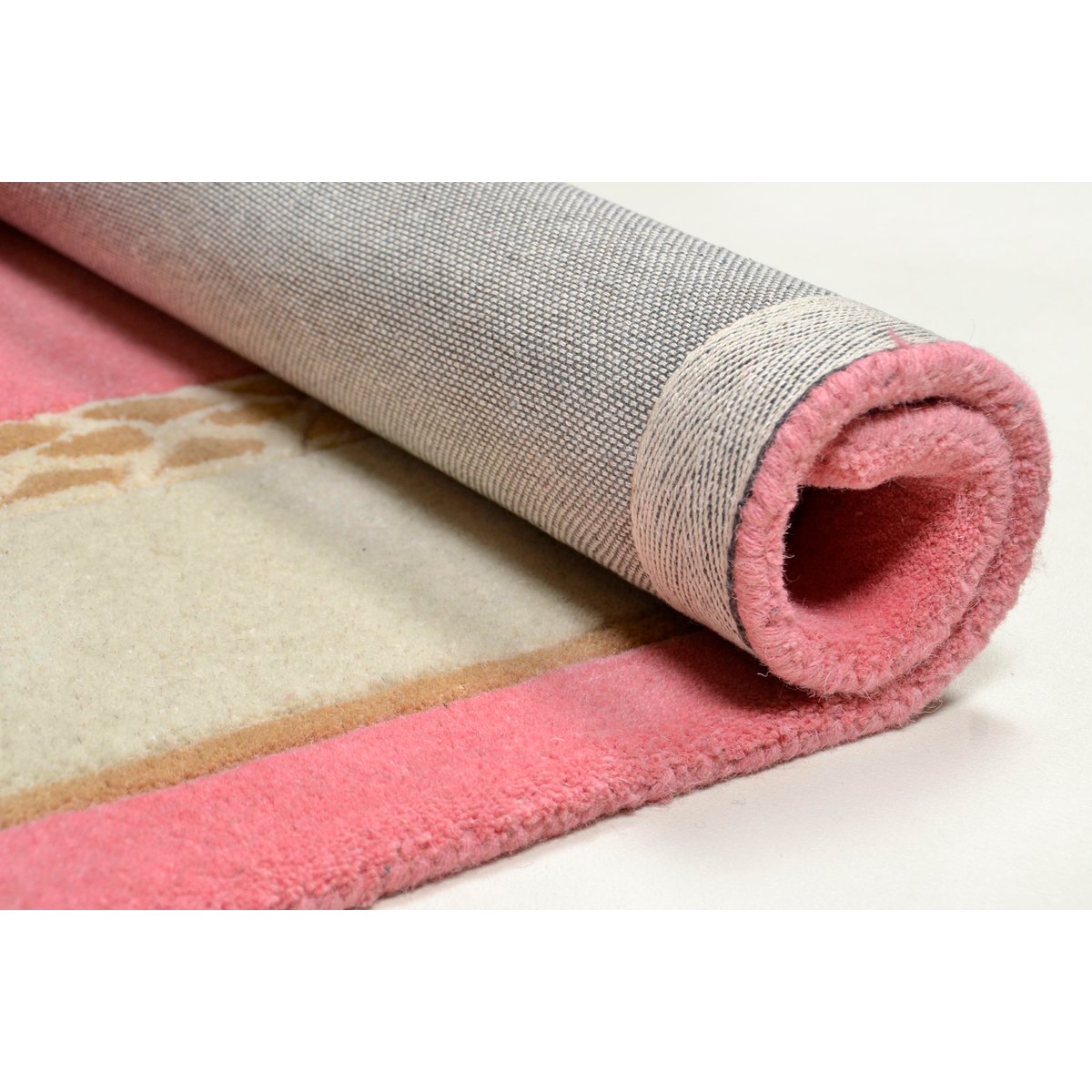 Tapis d'enfant floral Lifou tufté en laine rose, THEKO