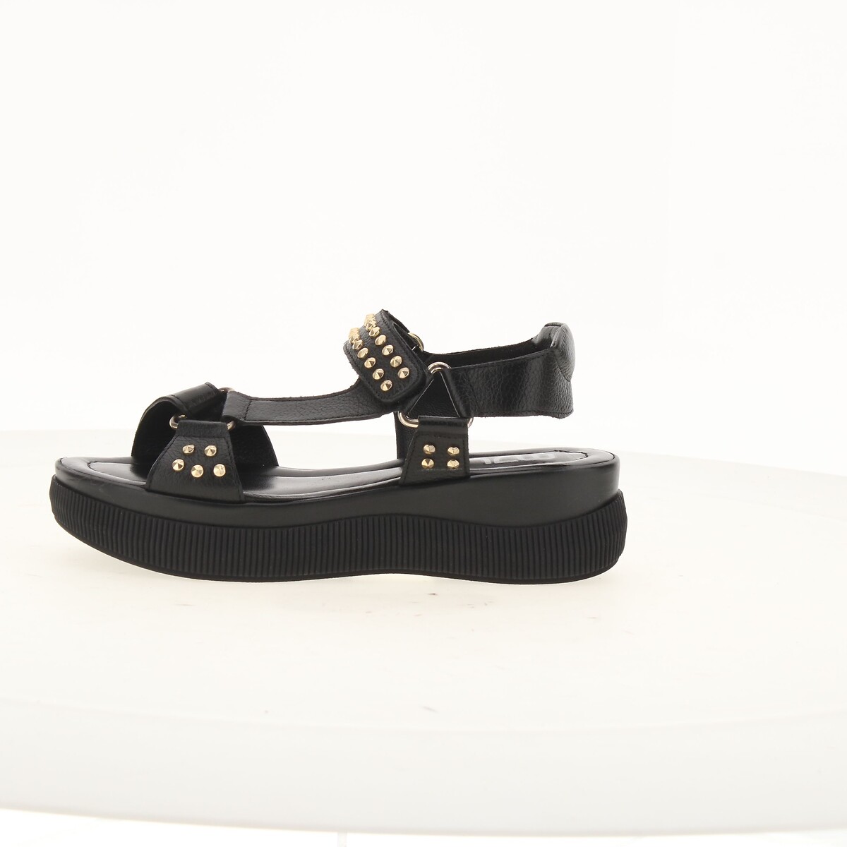 Sandali platform in pelle nero , MJUS
