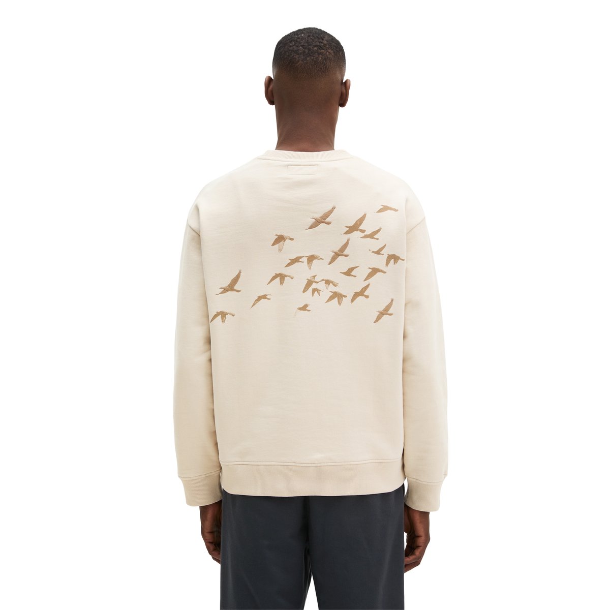 Sweat-shirt relaxed avec un grand imprimé au dos gris, MARC O'POLO