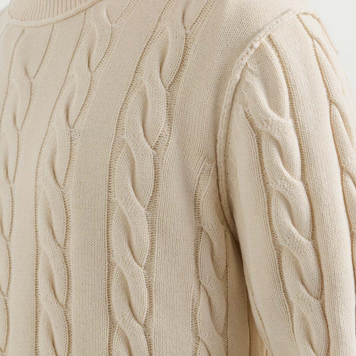 Pull Torsadé Coupe Regular blanc ivoire, PEPE JEANS