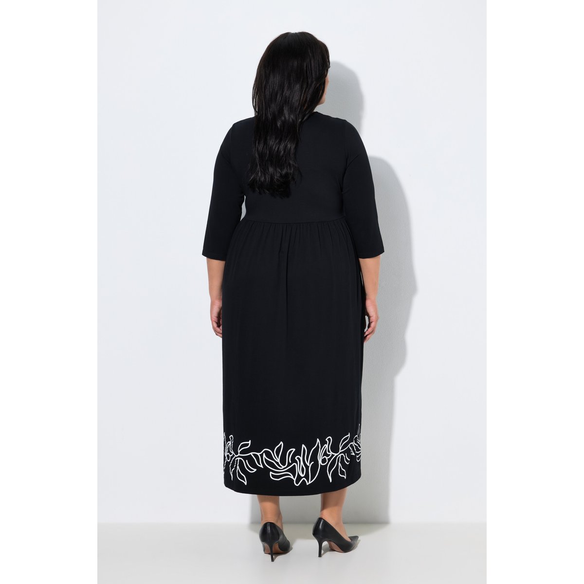 Robe maxi en jersey noir, ULLA POPKEN