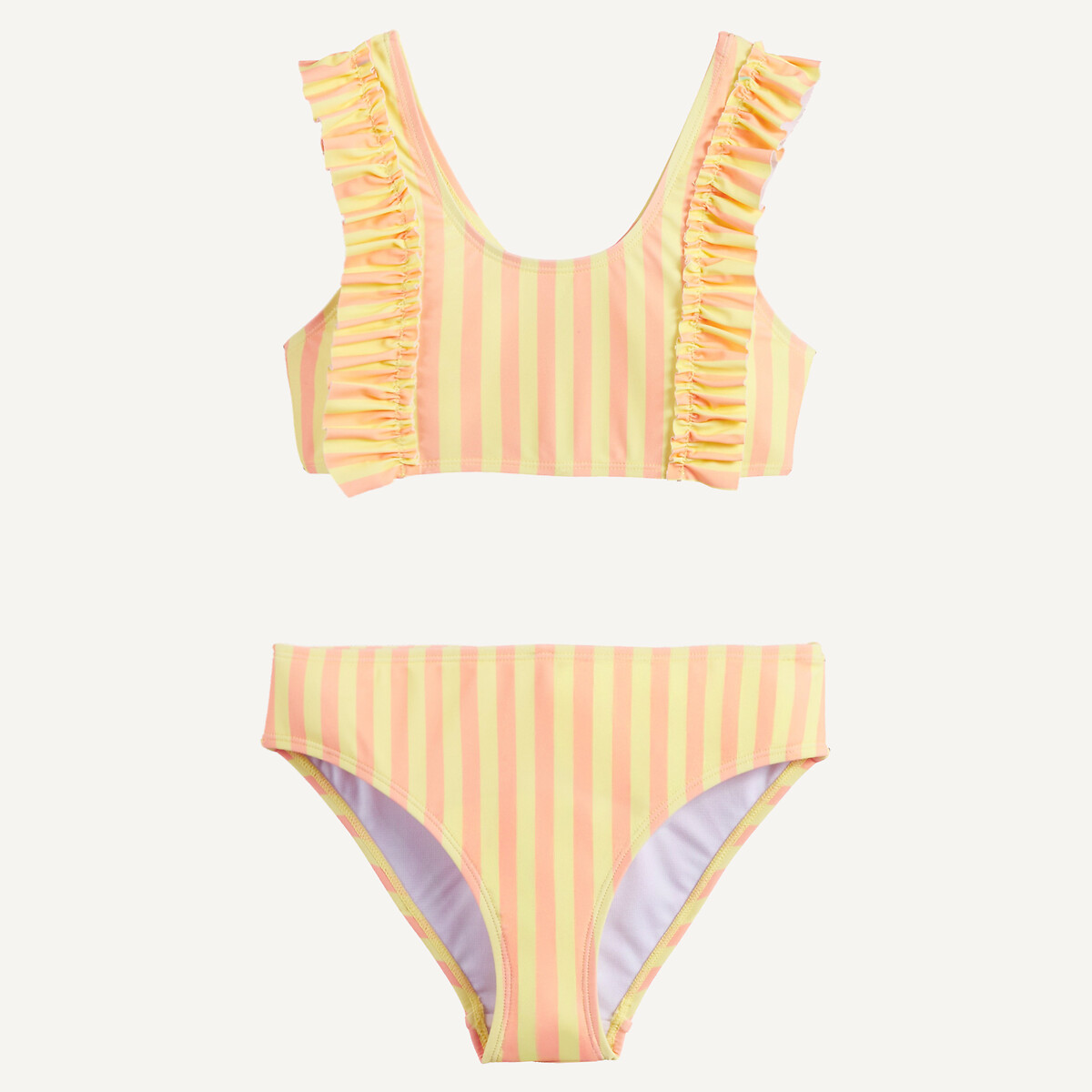 Bikini, streepjesprint gestr roze, LA REDOUTE COLLECTIONS