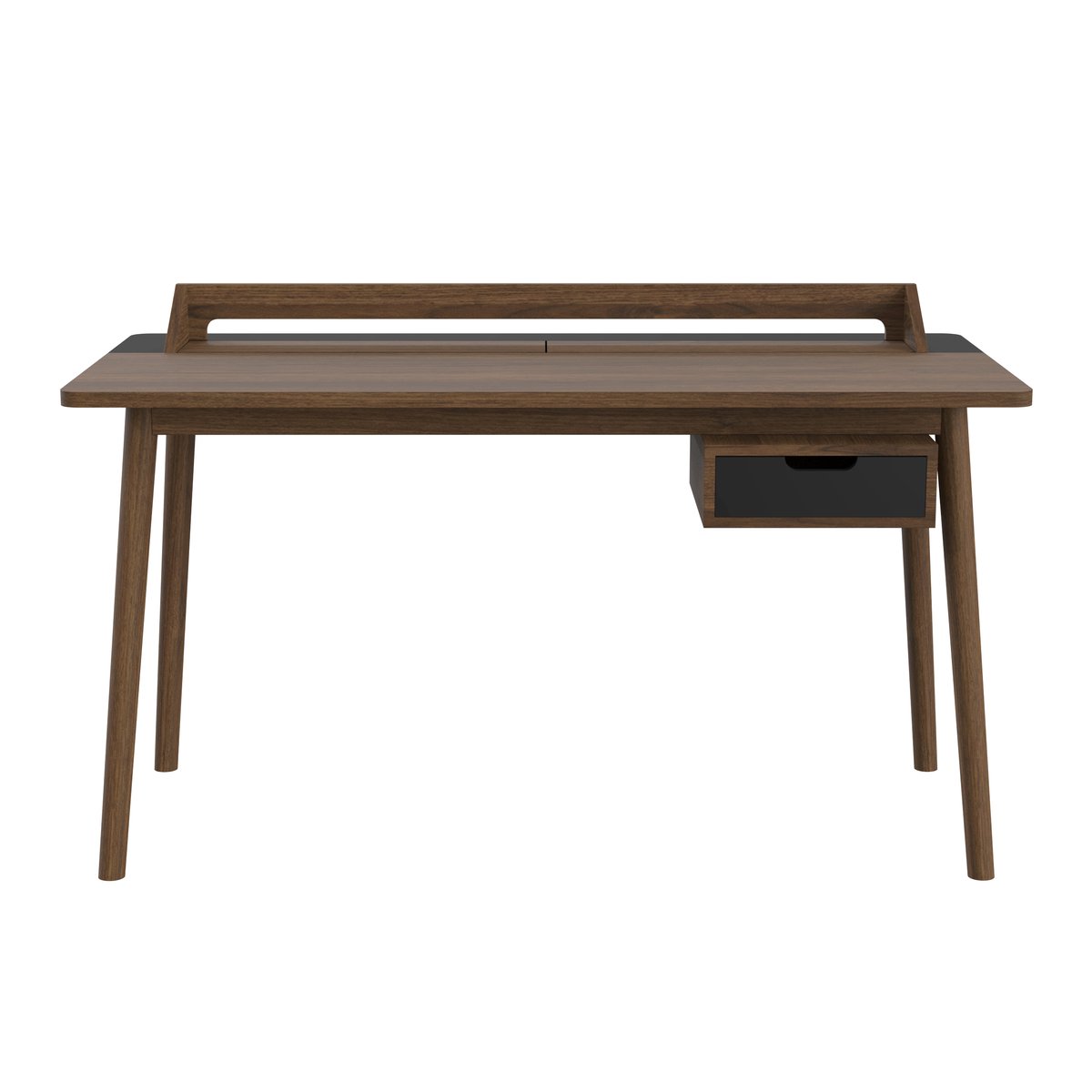 Bureau en chêne teinté avec tiroir et pupitre, HONORÉ noir, HARTO