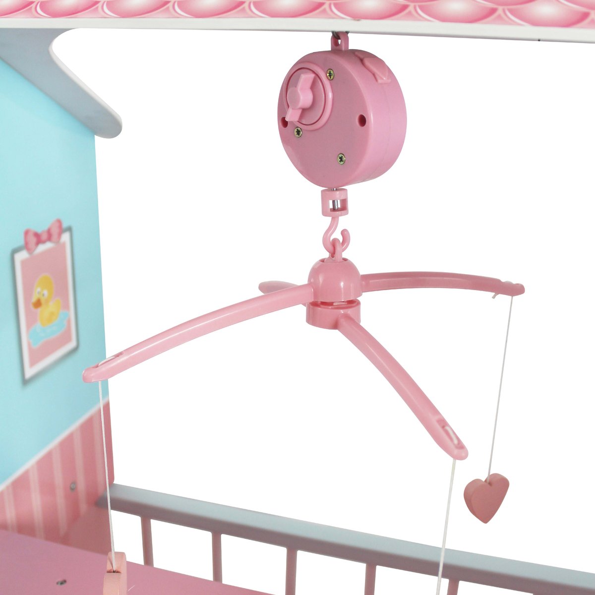 Table à langer poupée avec rangement et lit bébé rose, TEAMSON KIDS