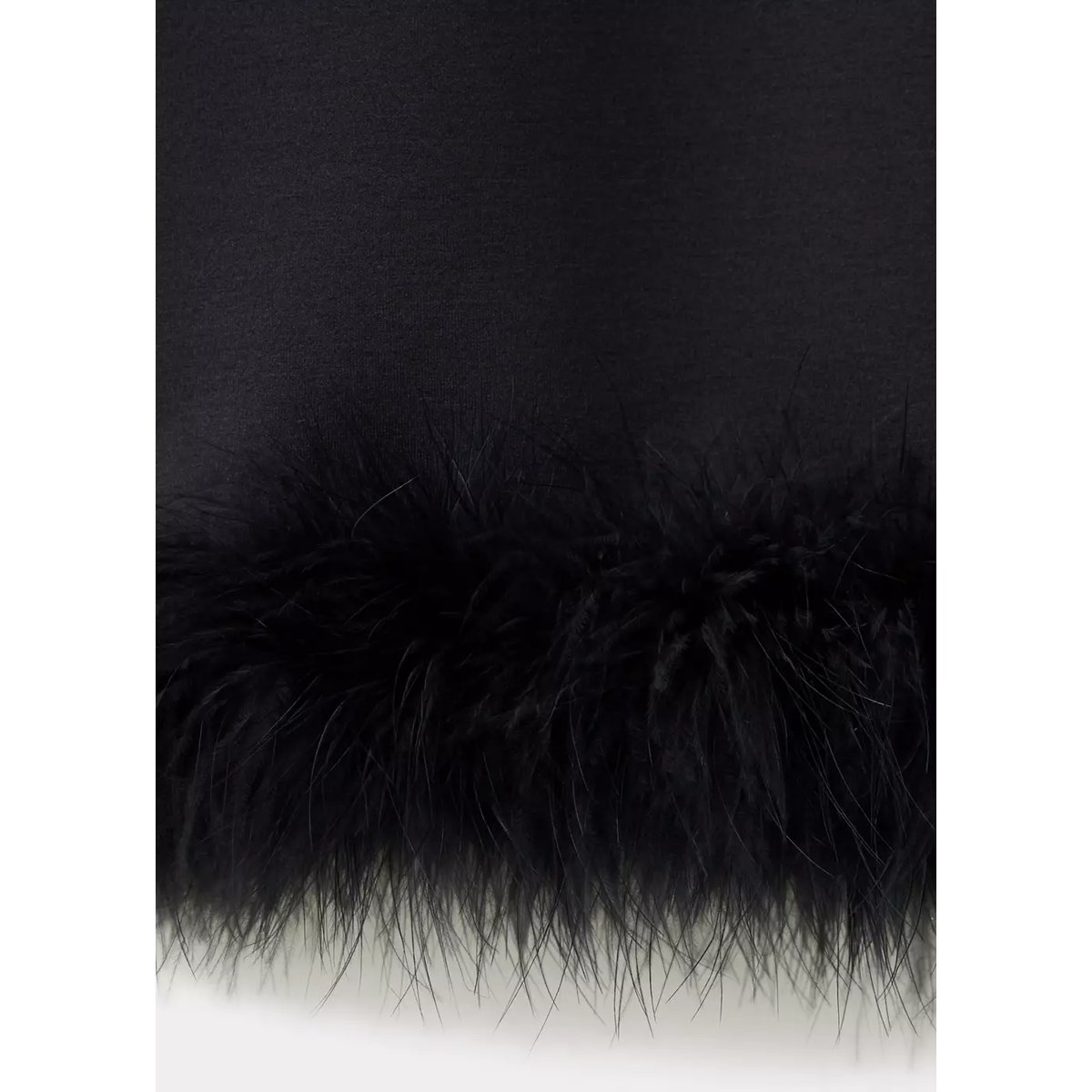 Pantalon taille haute à plumes noir, MANGO