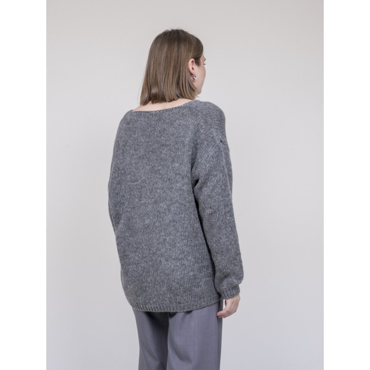 Pull Col V Kloriane gris, DONA LISA