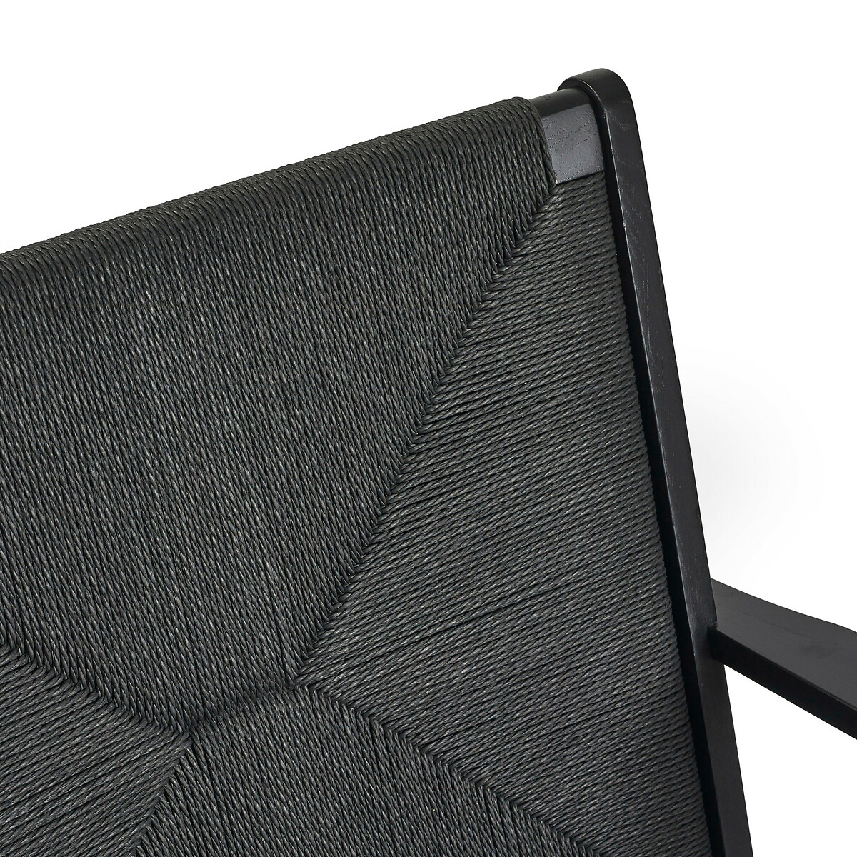Ophelia Boho Oak & Rattan Accent Chair black, SO'HOME