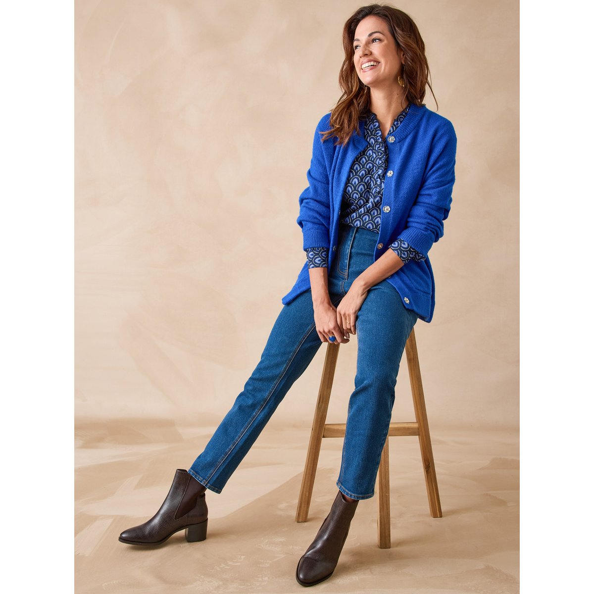 Cardigan à pressions bleu dur, DAXON