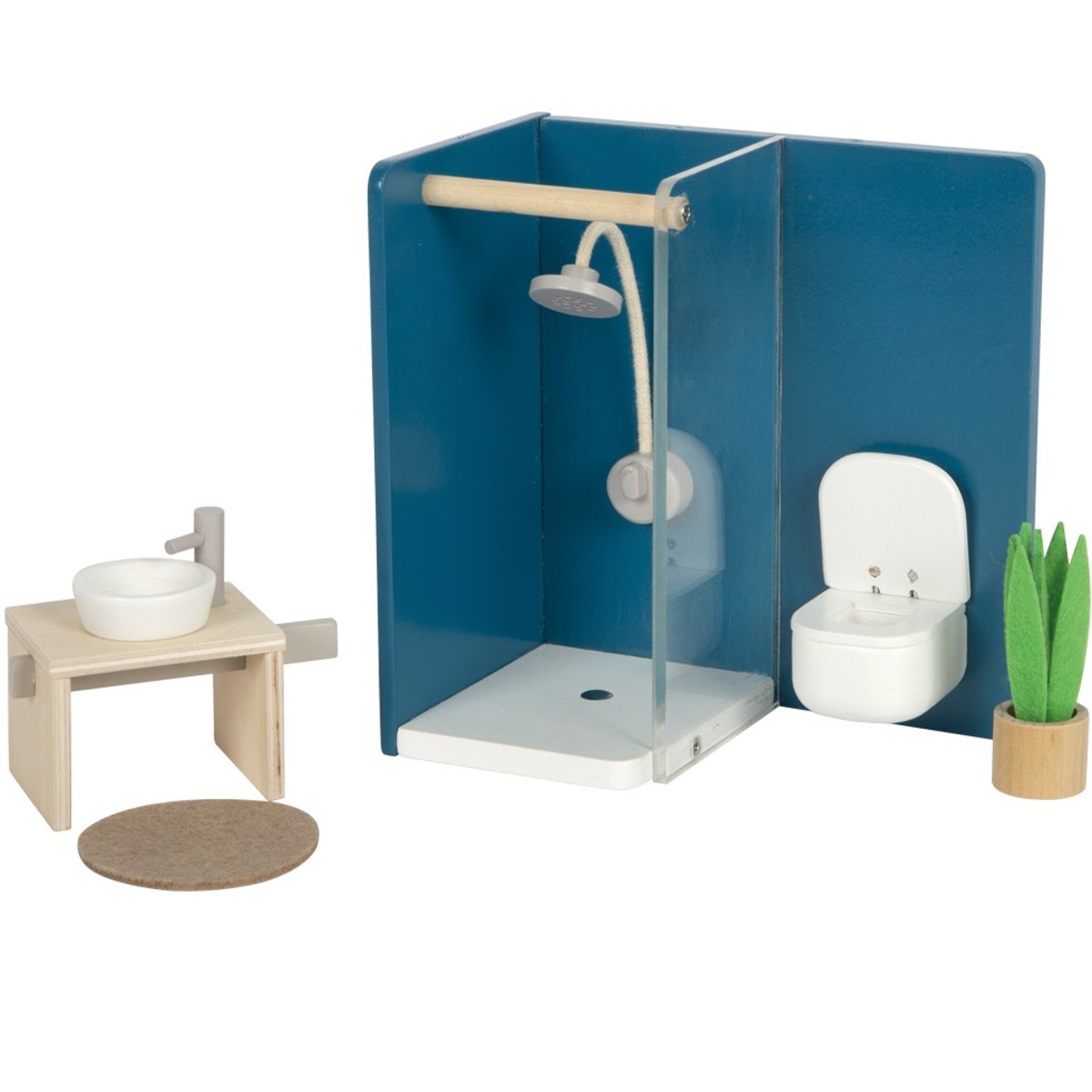 Meubles salle de bains pour maison de poupée bleu, SMALL FOOT COMPANY