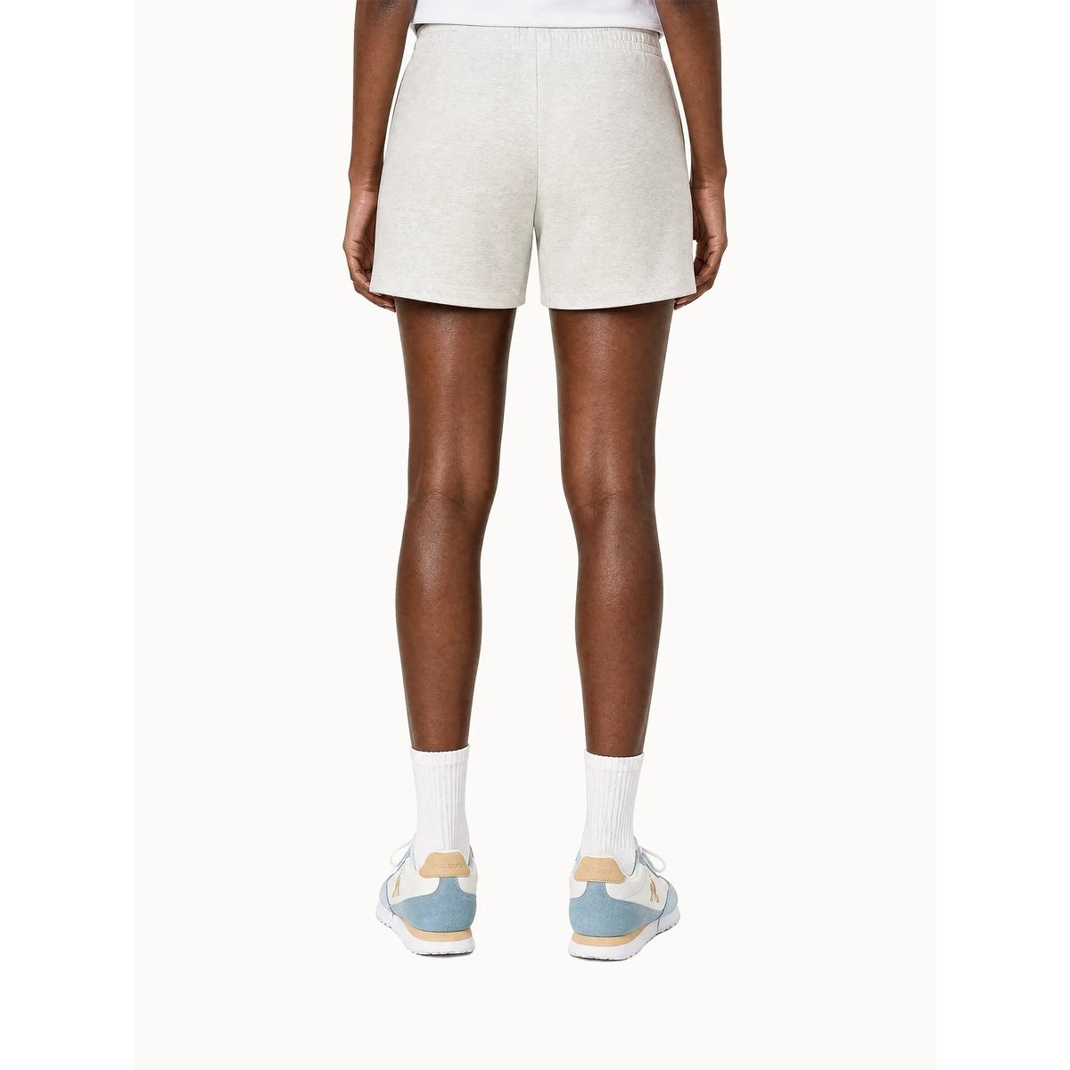 Short en molleton léger avec bandes côtés rayées Heritage beige chiné clair, LE COQ SPORTIF