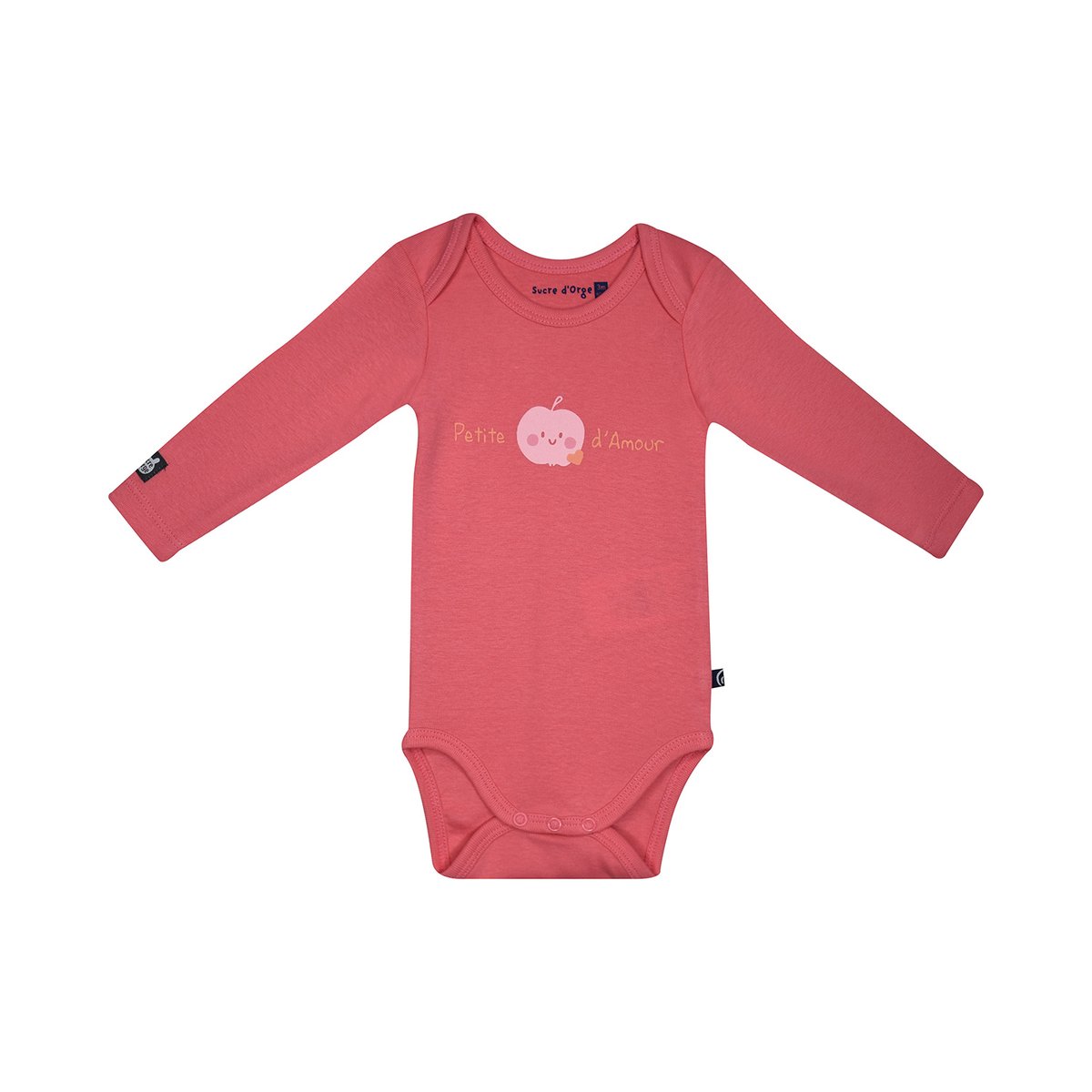 Lot de 3 bodies laly manches longues bebe rose, SUCRE D'ORGE