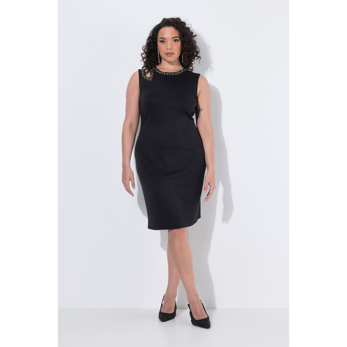 Robe en scuba sans manches noir, ULLA POPKEN
