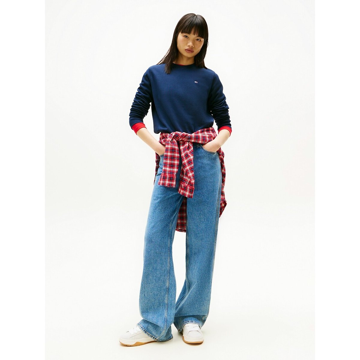 Sweat de gola redonda, mangas compridas marinho, TOMMY JEANS