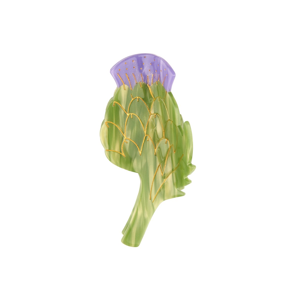 Pince à cheveux ARTICHAUT vert et violet, COUCOU SUZETTE
