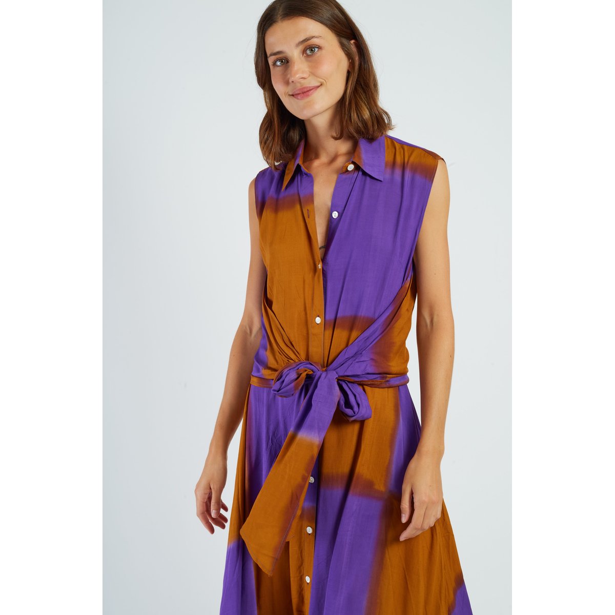 Robe longue imprimée MICHELLE violet, DERHY